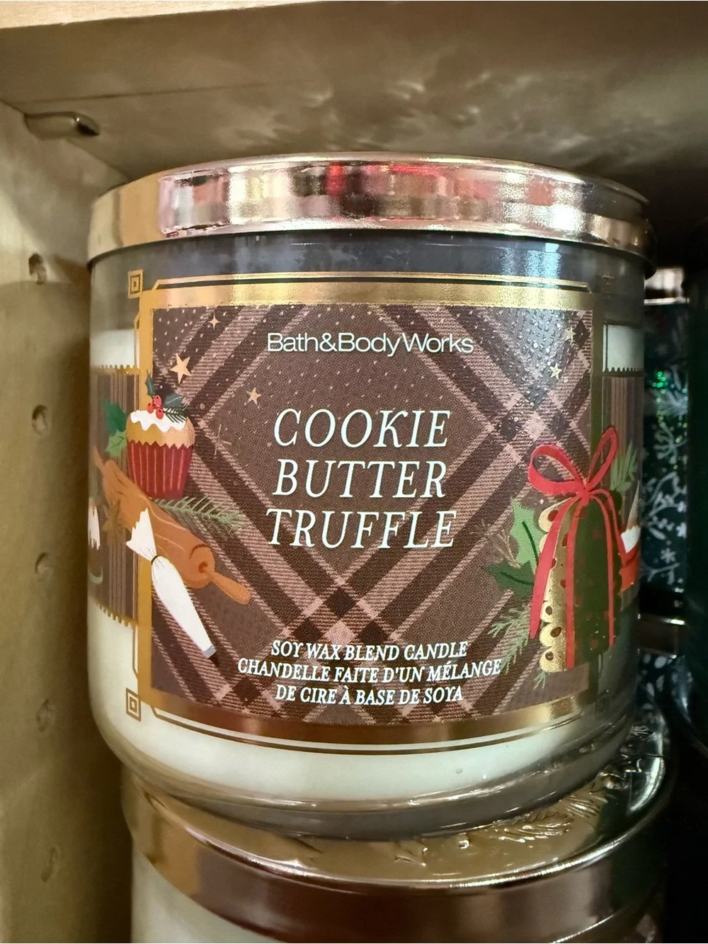 Bath & Body Works Cookie Butter Truffle Candle - Brown & Gold